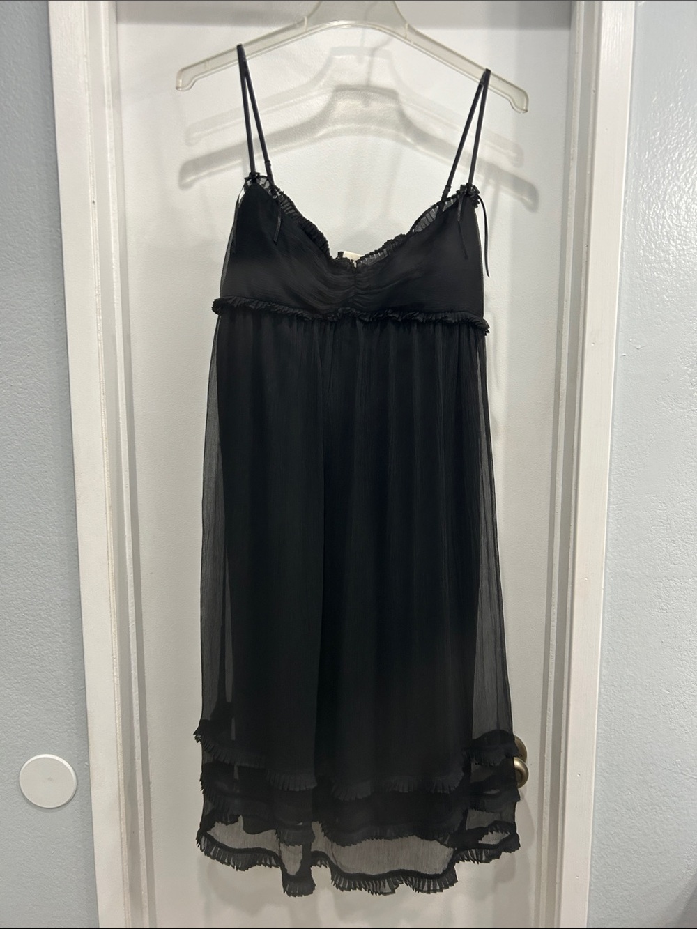Black Sheer Lace-Trim Slip Dress - Women